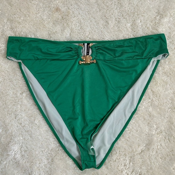PLT Green Bikini Bottom with Gold Accent - Picture 1 of 3